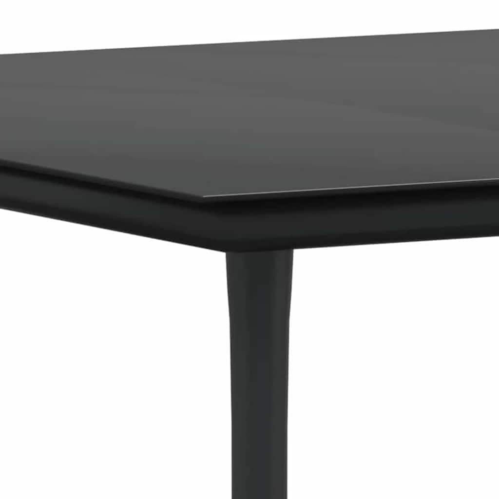 Set da Pranzo per Giardino con cuscino 3 pcs Nero polyrattan