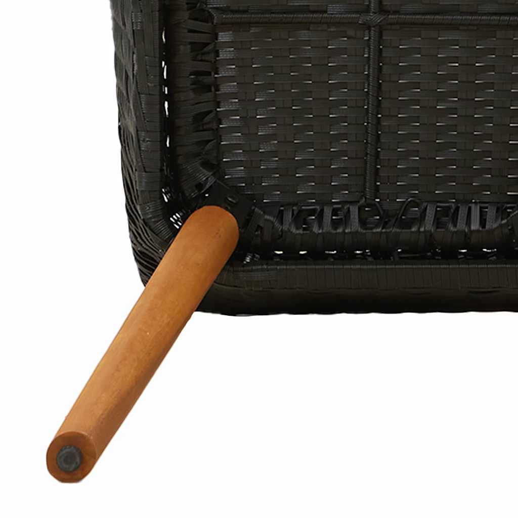 Set da Pranzo per Giardino con cuscino 9 pcs Nero polyrattan