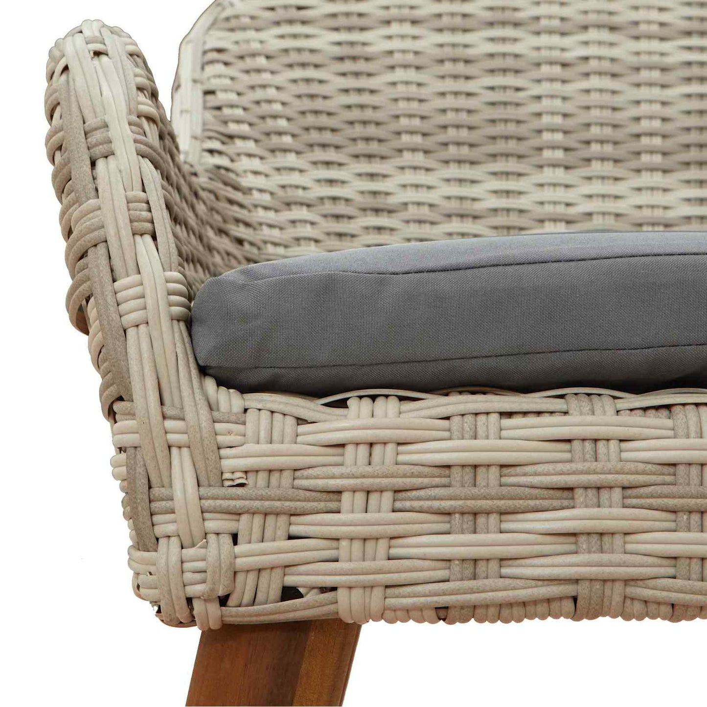 Set da Pranzo per Giardino 5 pcs Grigio chiaro polyrattan | homemem39