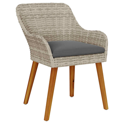 Set da Pranzo per Giardino 5 pcs Grigio chiaro polyrattan | homemem39