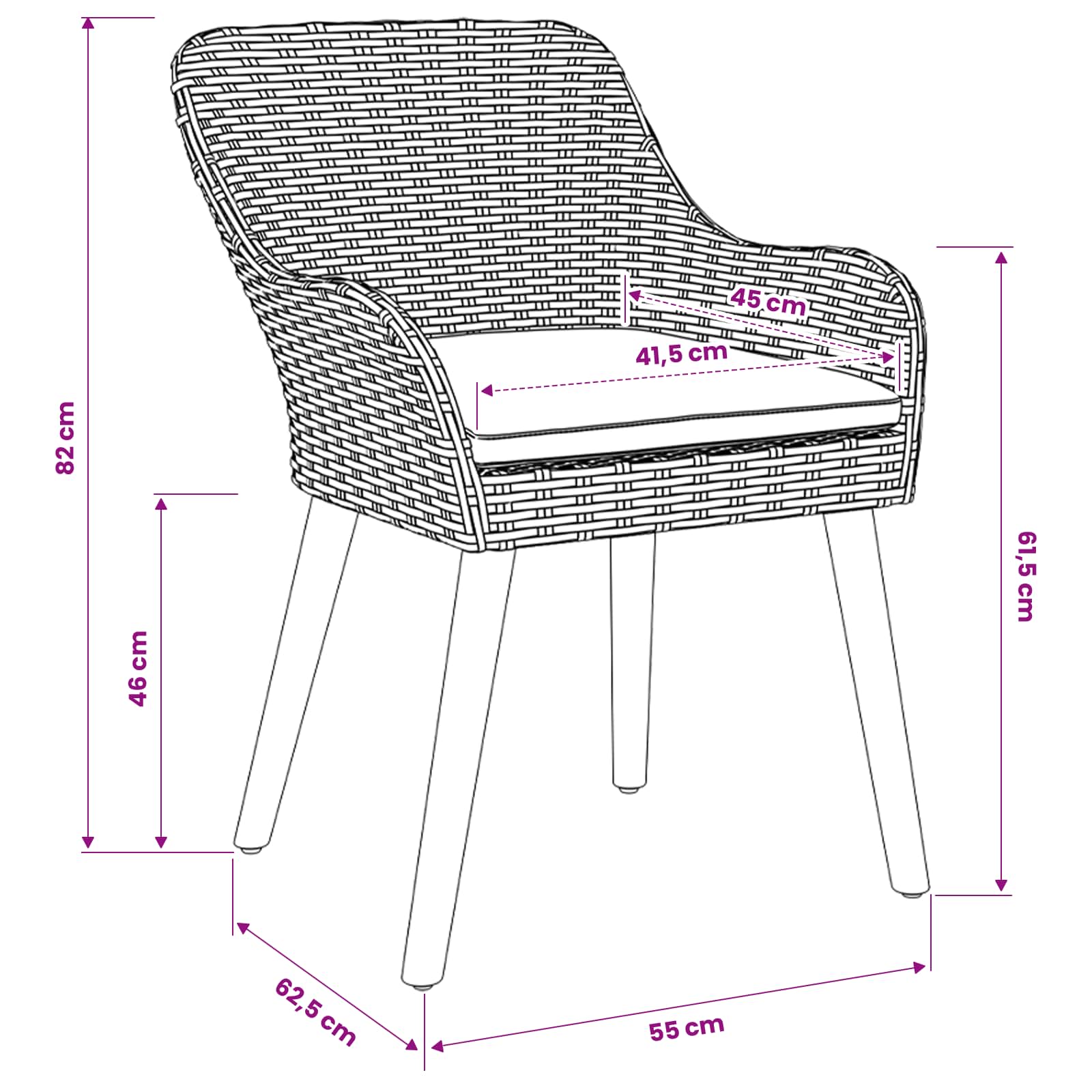 Set da Pranzo per Giardino 5 pcs Grigio chiaro polyrattan | homemem39