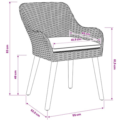 Set da Pranzo per Giardino 5 pcs Grigio chiaro polyrattan | homemem39