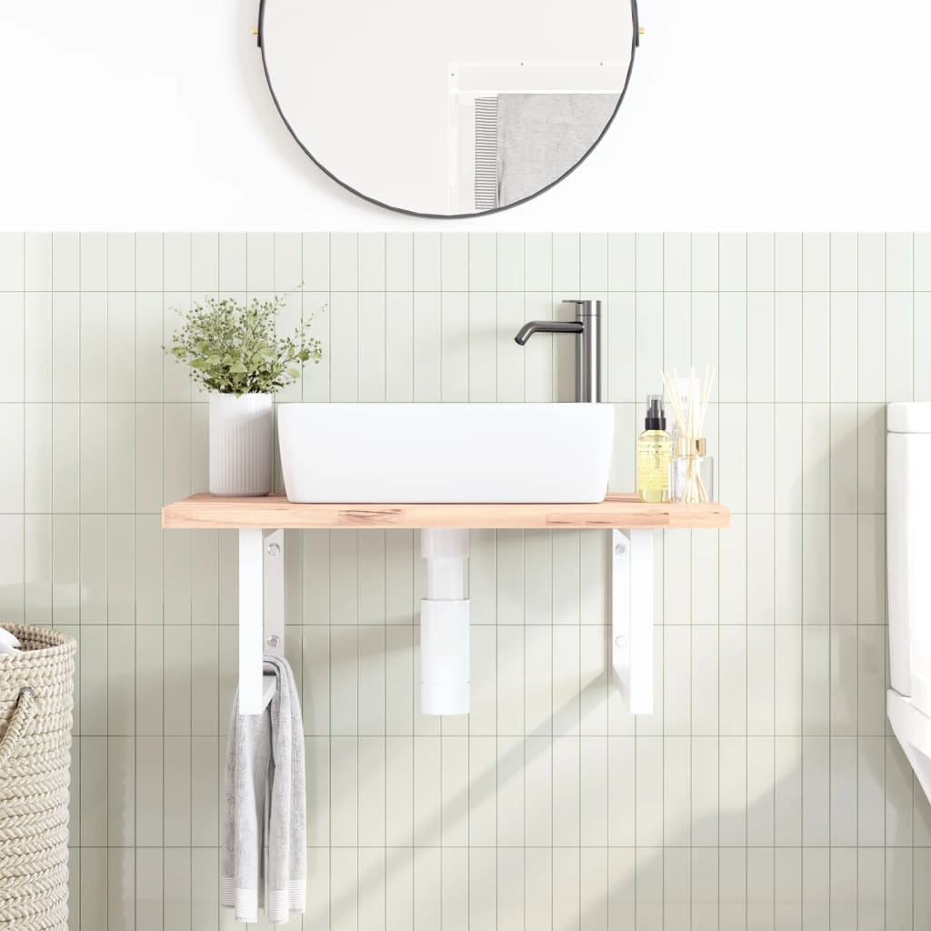 Reggimensole per Lavabo 2 pz Bianche Rettangolari in Acciaio | homemem39