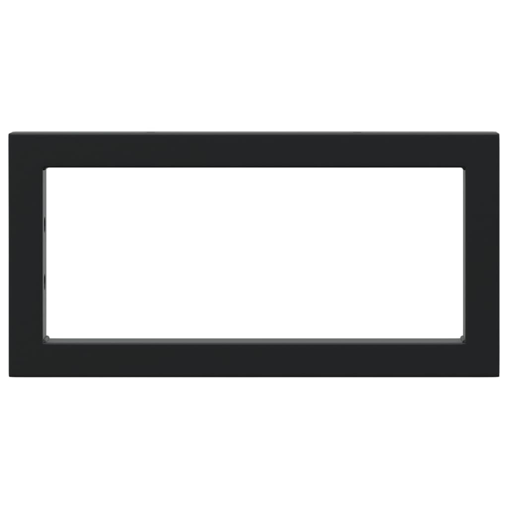 Reggimensole per Lavabo 2 pz Nere Rettangolari in Acciaio