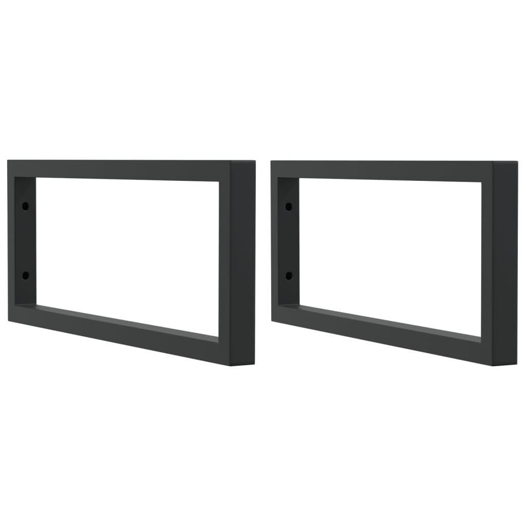 Reggimensole per Lavabo 2 pz Nere Rettangolari in Acciaio | homemem39