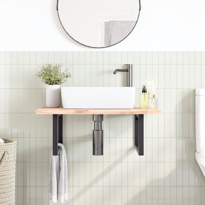 Reggimensole per Lavabo 2 pz Nere Rettangolari in Acciaio | homemem39
