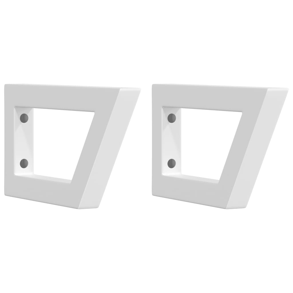 Reggimensole per Lavabo 2 pz Bianche Trapezio in Acciaio | homemem39