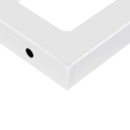 Reggimensole per Lavabo 2 pz Bianche Trapezio in Acciaio | homemem39