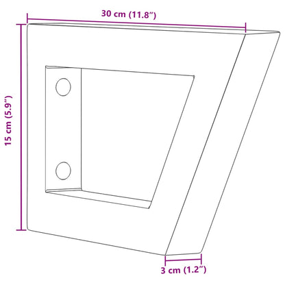 Reggimensole per Lavabo 2 pz Bianche Trapezio in Acciaio | homemem39