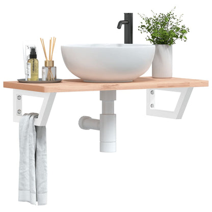 Reggimensole per Lavabo 2 pz Bianche Trapezio in Acciaio | homemem39