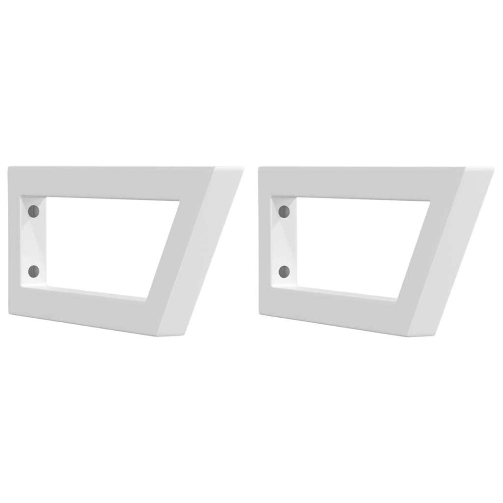 Reggimensole per Lavabo 2 pz Bianche Trapezio in Acciaio | homemem39