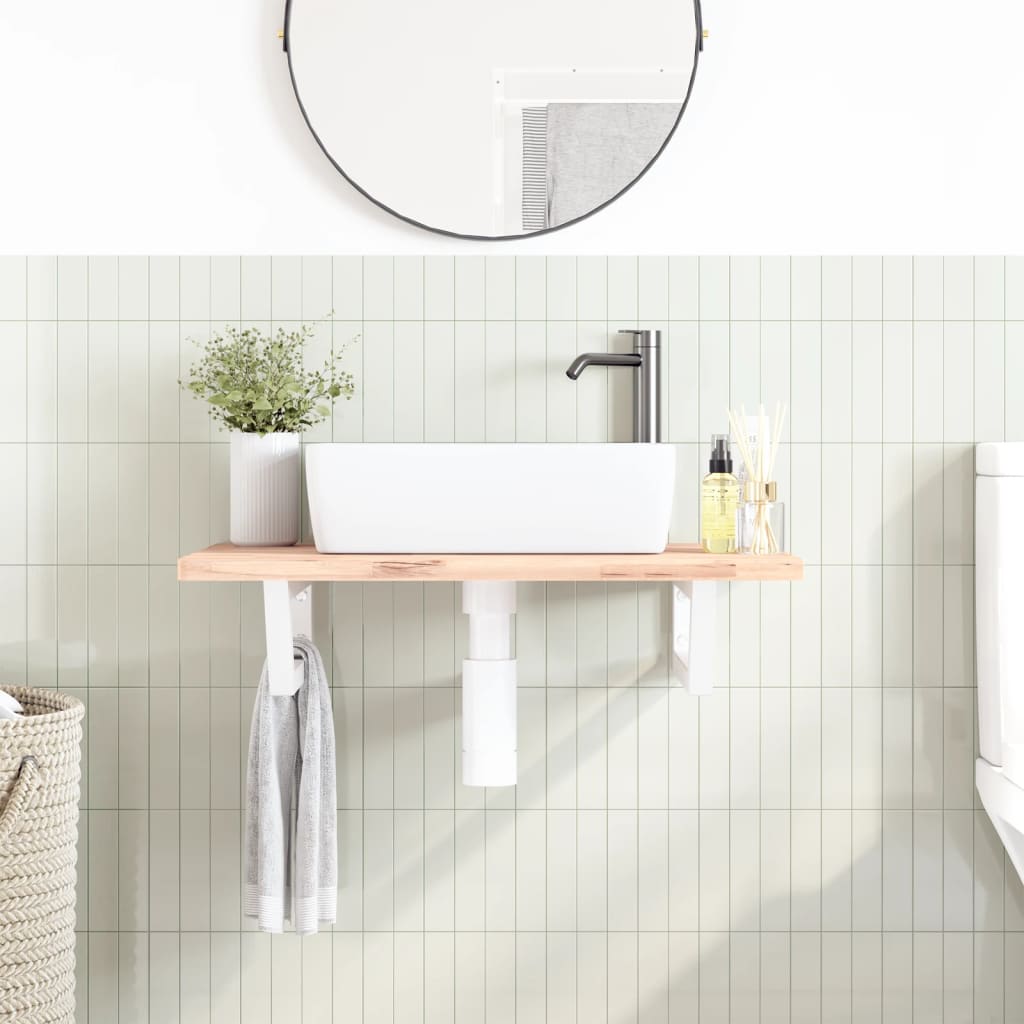 Reggimensole per Lavabo 2 pz Bianche Trapezio in Acciaio | homemem39