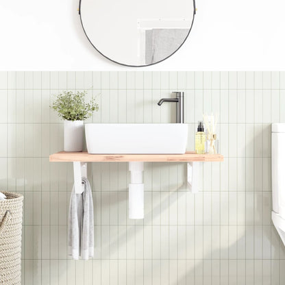 Reggimensole per Lavabo 2 pz Bianche Trapezio in Acciaio | homemem39