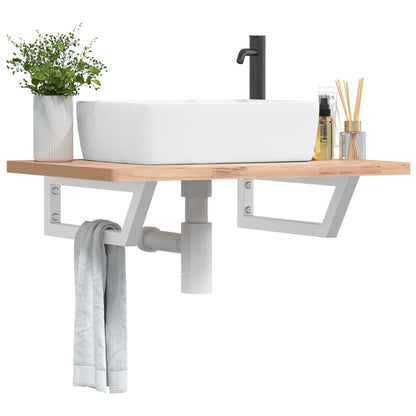 Reggimensole per Lavabo 2 pz Bianche Trapezio in Acciaio | homemem39