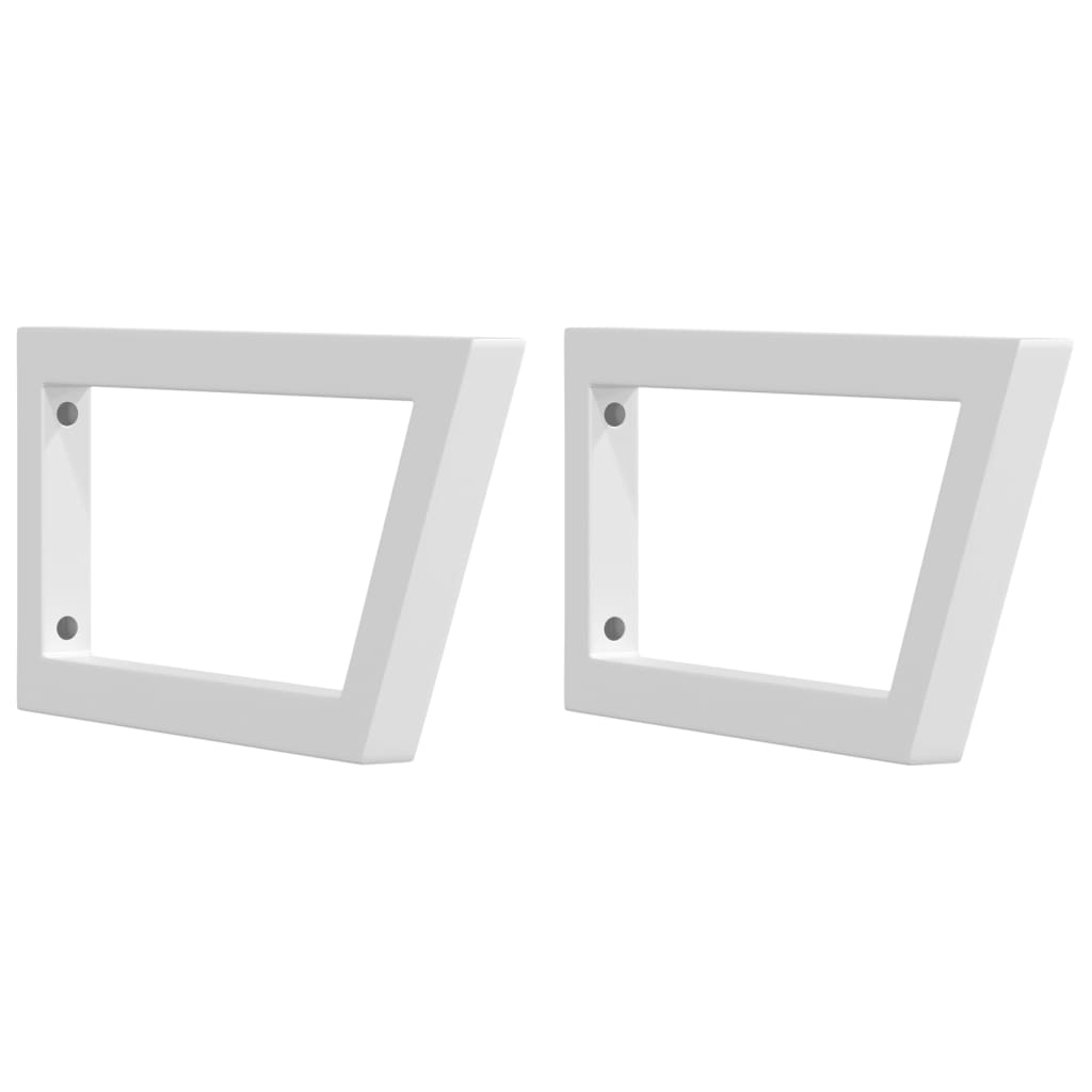 Reggimensole per Lavabo 2 pz Bianche Trapezio in Acciaio | homemem39
