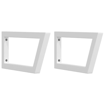 Reggimensole per Lavabo 2 pz Bianche Trapezio in Acciaio | homemem39