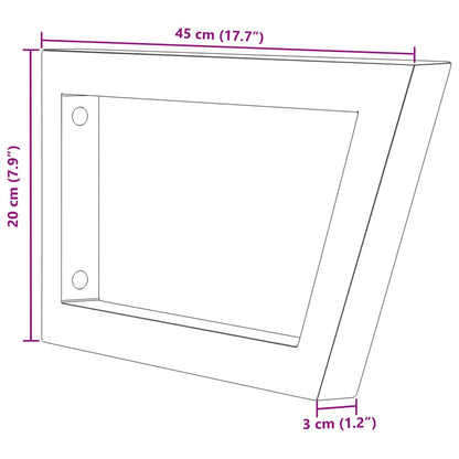 Reggimensole per Lavabo 2 pz Bianche Trapezio in Acciaio | homemem39