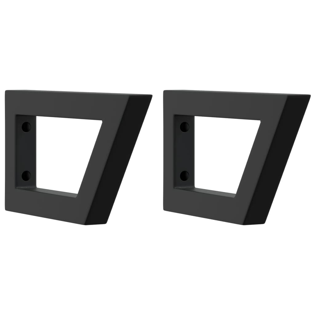 Reggimensole per Lavabo 2 pz Nere Trapezio in Acciaio | homemem39
