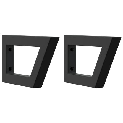 Reggimensole per Lavabo 2 pz Nere Trapezio in Acciaio | homemem39