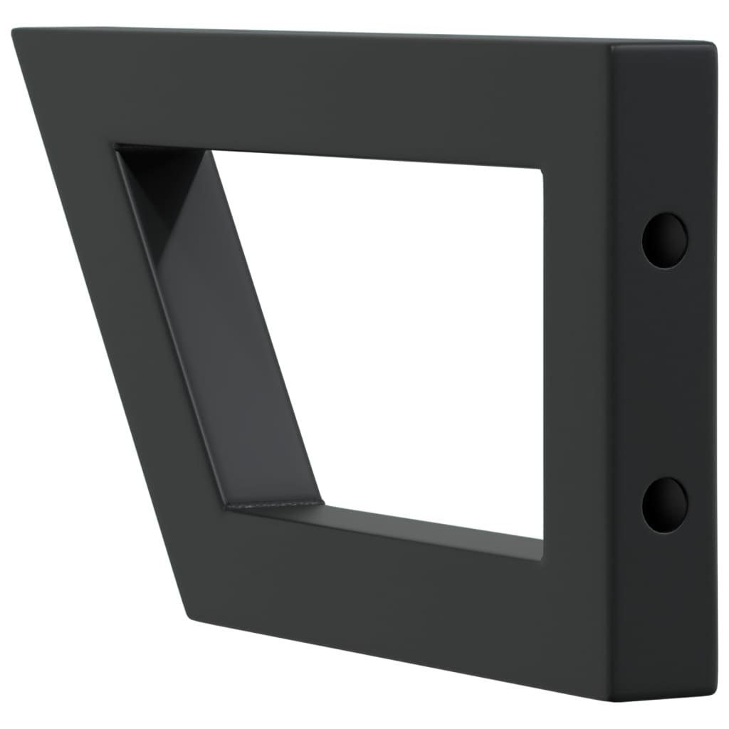 Reggimensole per Lavabo 2 pz Nere Trapezio in Acciaio | homemem39