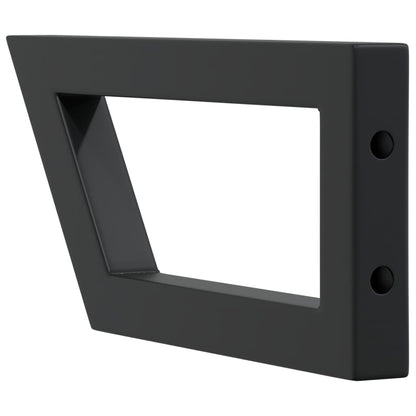 Reggimensole per Lavabo 2 pz Nere Trapezio in Acciaio | homemem39