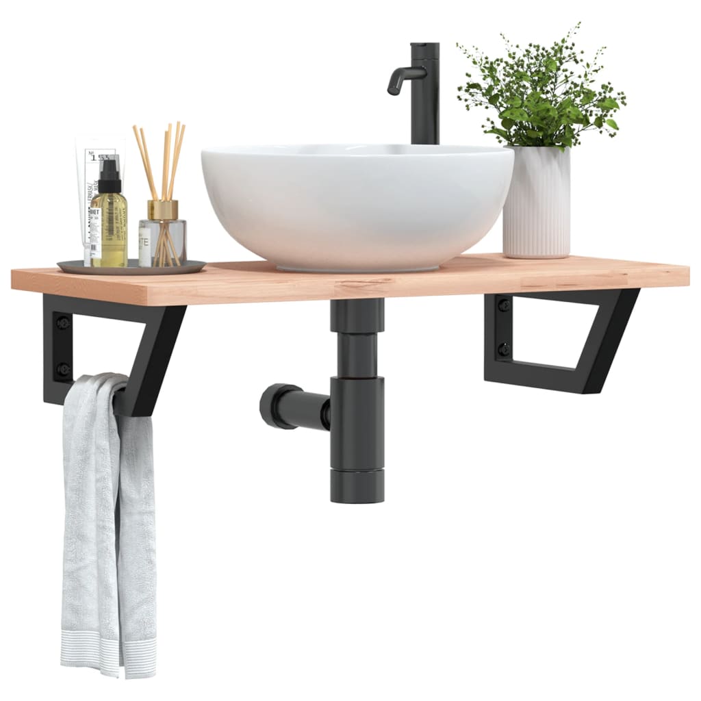 Reggimensole per Lavabo 2 pz Nere Trapezio in Acciaio | homemem39