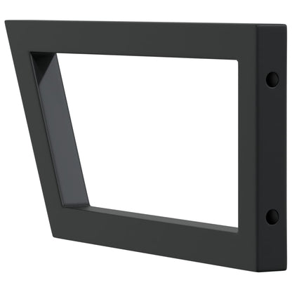 Reggimensole per Lavabo 2 pz Nere Trapezio in Acciaio | homemem39