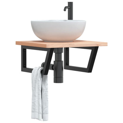 Reggimensole per Lavabo 2 pz Nere Trapezio in Acciaio | homemem39