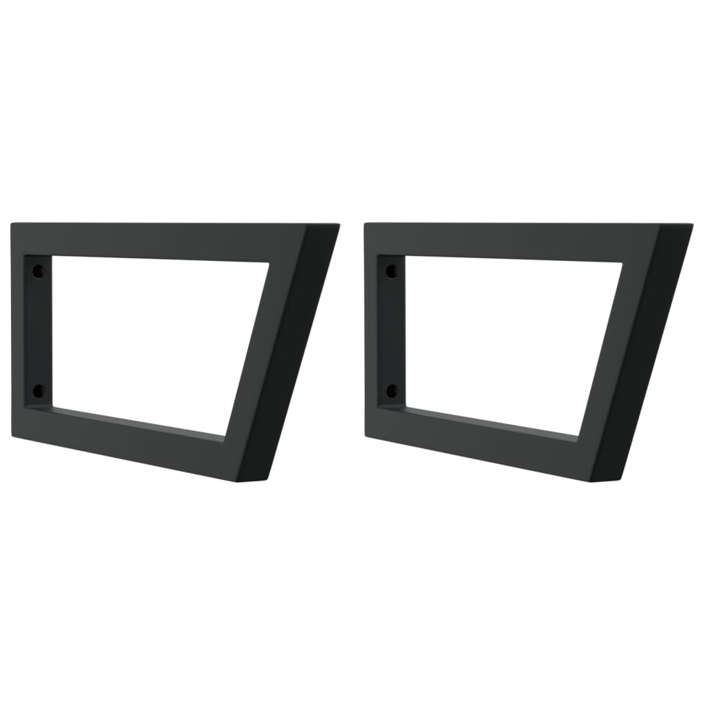 Reggimensole per Lavabo 2 pz Nere Trapezio in Acciaio | homemem39