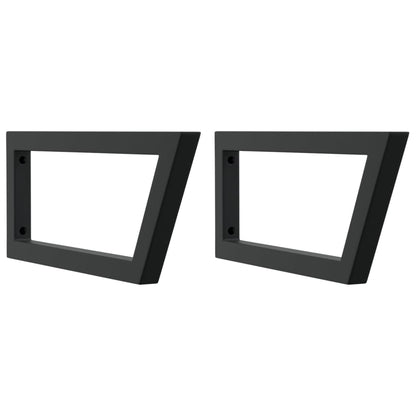 Reggimensole per Lavabo 2 pz Nere Trapezio in Acciaio | homemem39