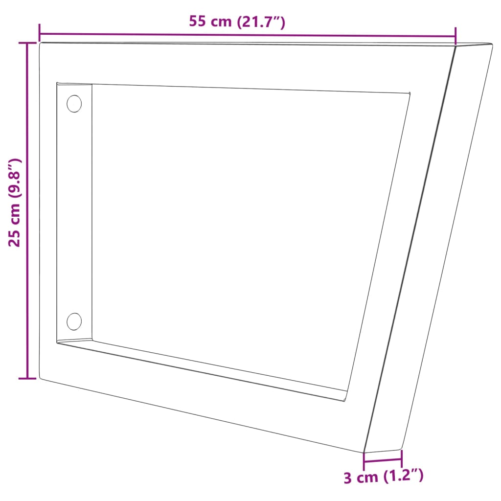 Reggimensole per Lavabo 2 pz Nere Trapezio in Acciaio | homemem39