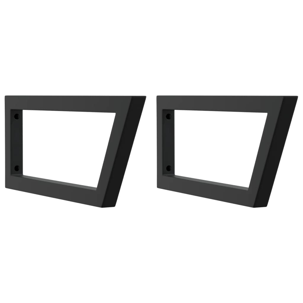 Reggimensole per Lavabo 2 pz Nere Trapezio in Acciaio | homemem39