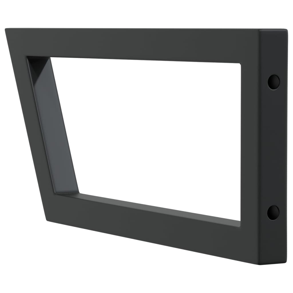 Reggimensole per Lavabo 2 pz Nere Trapezio in Acciaio | homemem39