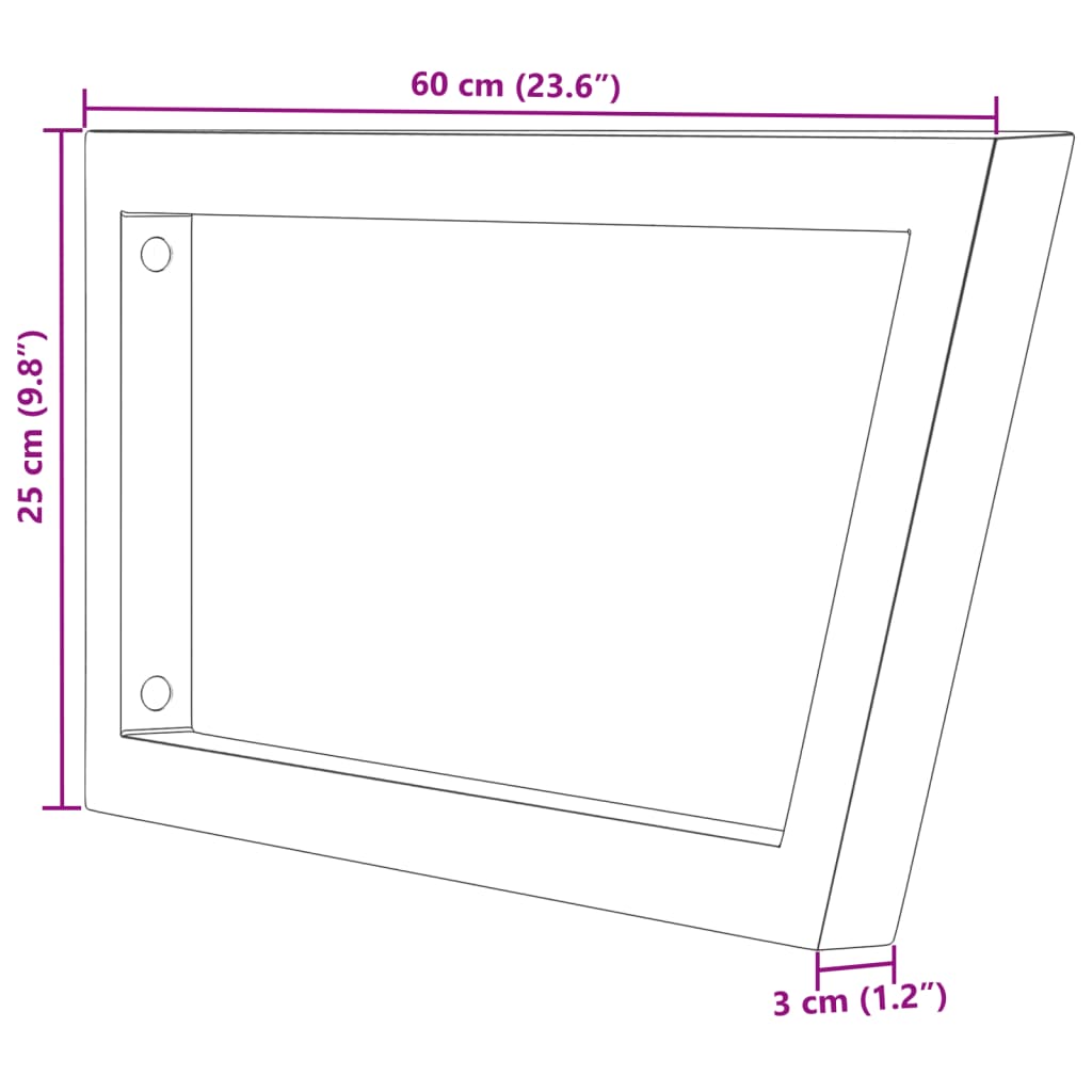 Reggimensole per Lavabo 2 pz Nere Trapezio in Acciaio | homemem39