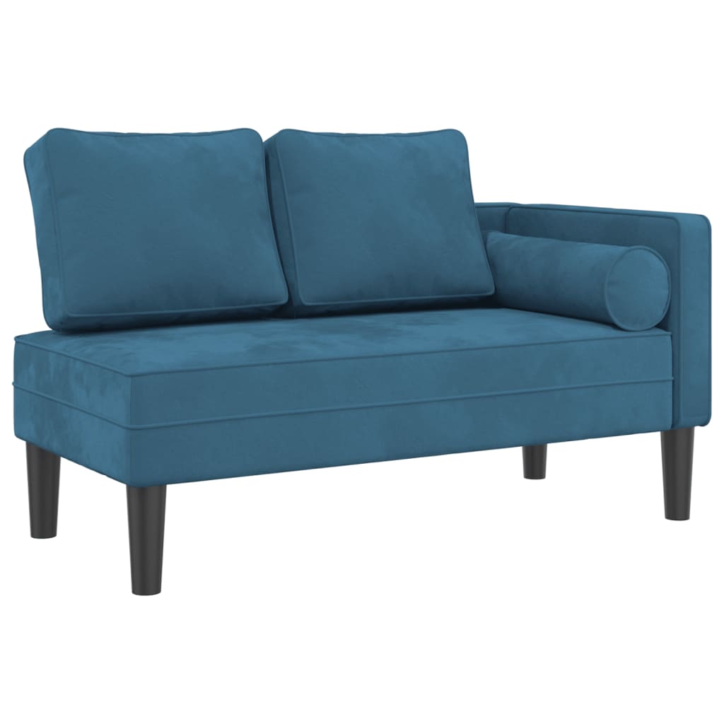 Chaiselongue mit blauen Samtkissen