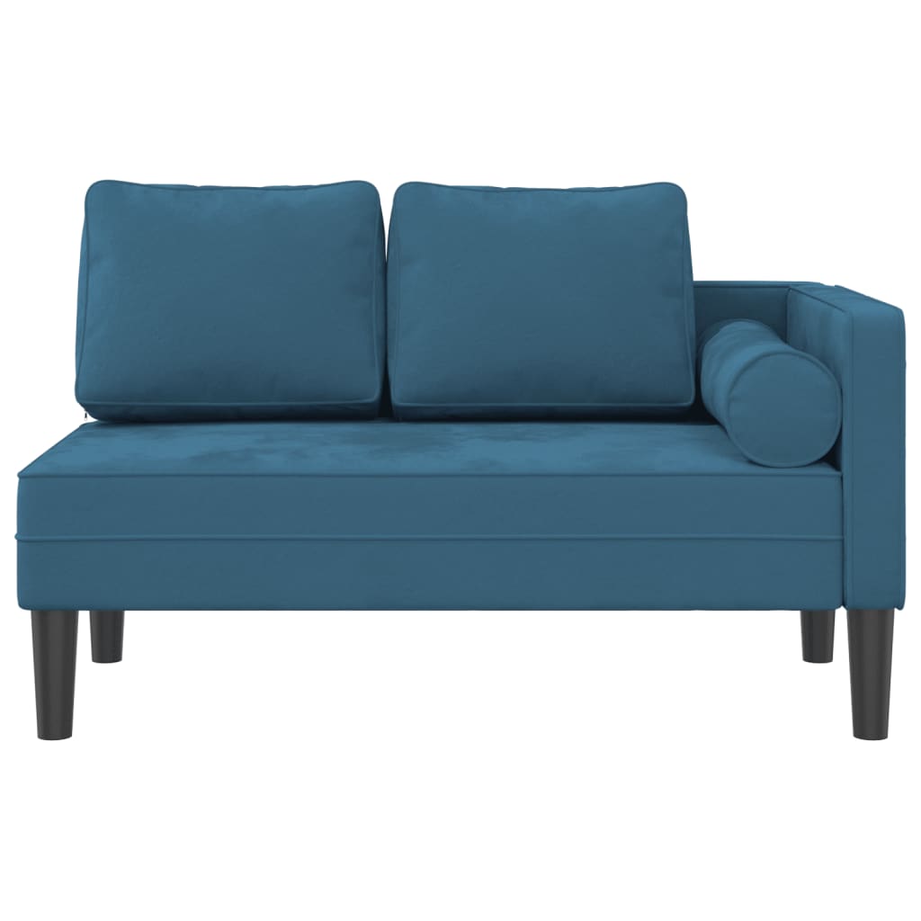 Chaiselongue mit blauen Samtkissen