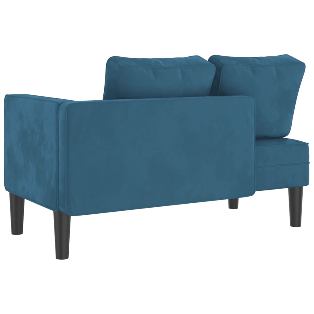 Chaiselongue mit blauen Samtkissen