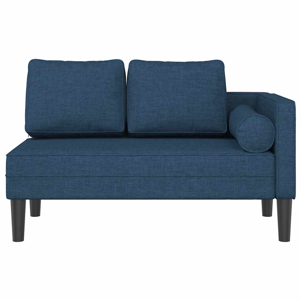 Chaise Longue con Cuscini Blu in Tessuto