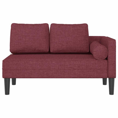 Chaise Lounge con Cuscini Rosso Vino in Tessuto - homemem39
