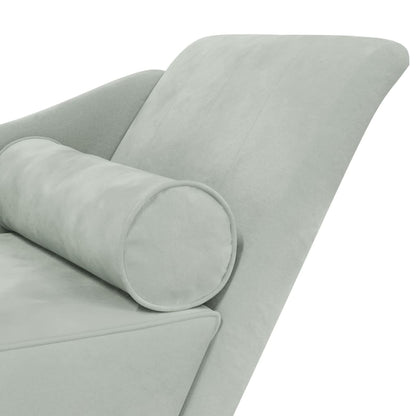 Chaise Longue con Cuscini Grigio Chiaro in Velluto - homemem39