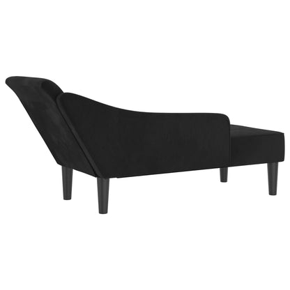 Chaise Lounge con Cuscini Nero in Velluto - homemem39