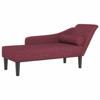Chaise Lounge con Cuscini Rosso Vino in Tessuto