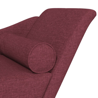 Chaise Lounge con Cuscini Rosso Vino in Tessuto