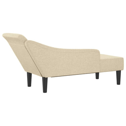 Chaise Longue con Cuscini Crema in Tessuto