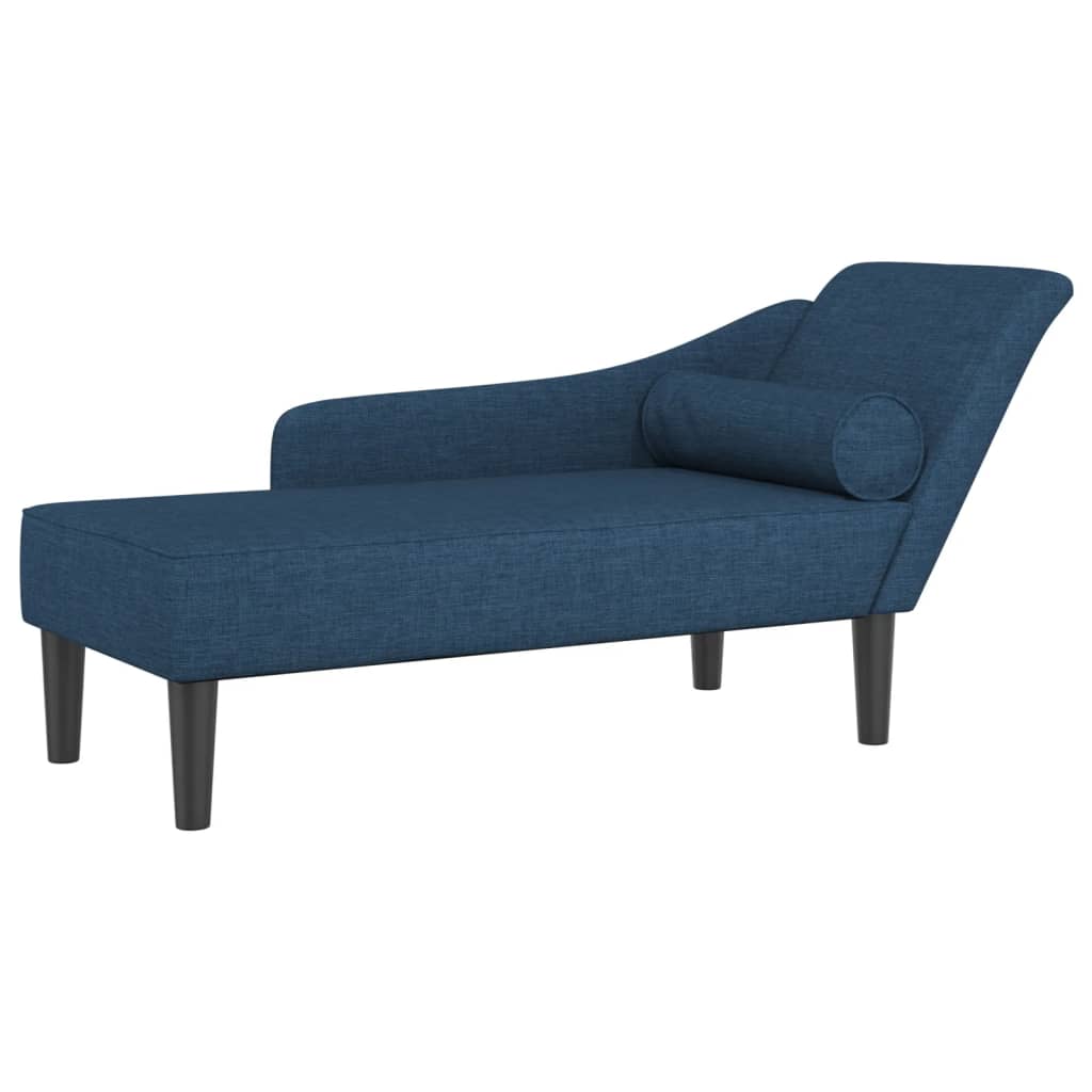 Chaise Longue con Cuscini Blu in Tessuto - homemem39