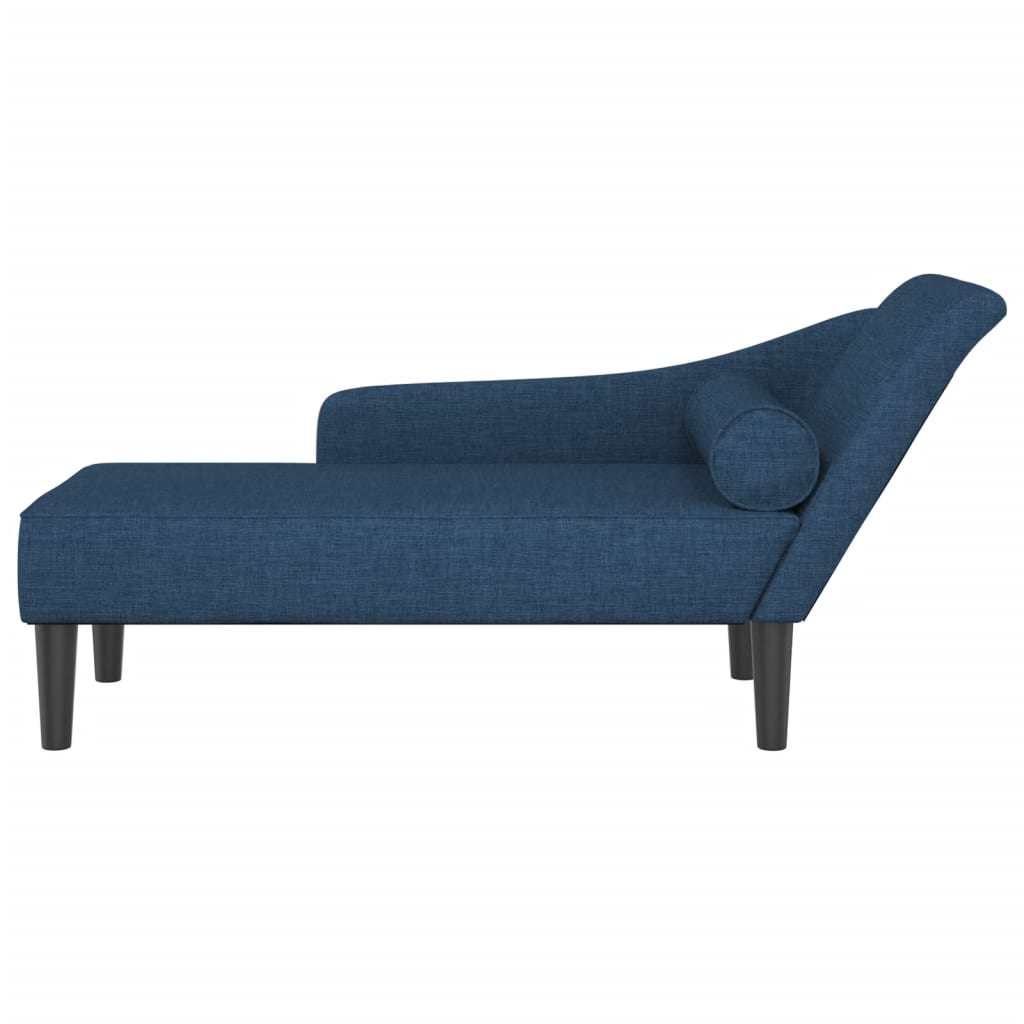 Chaise Longue con Cuscini Blu in Tessuto - homemem39