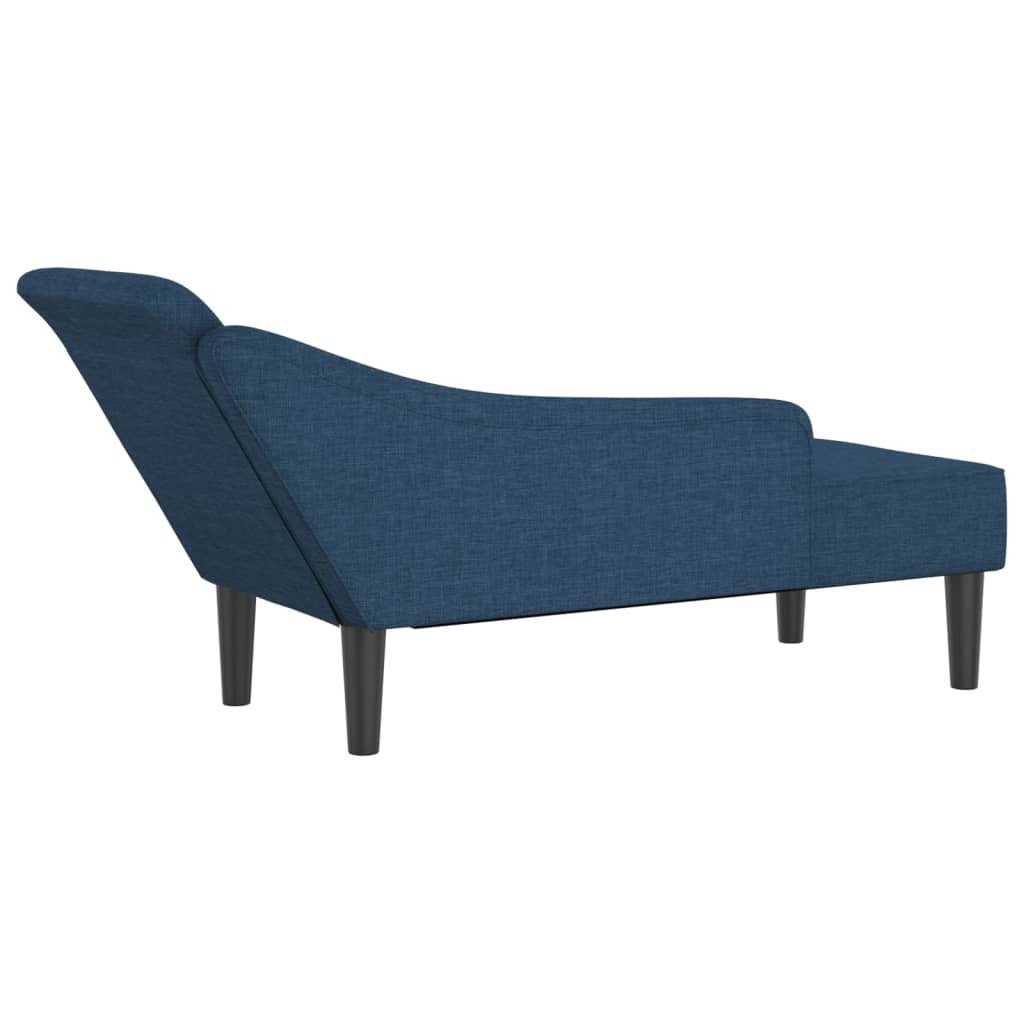 Chaise Longue con Cuscini Blu in Tessuto - homemem39