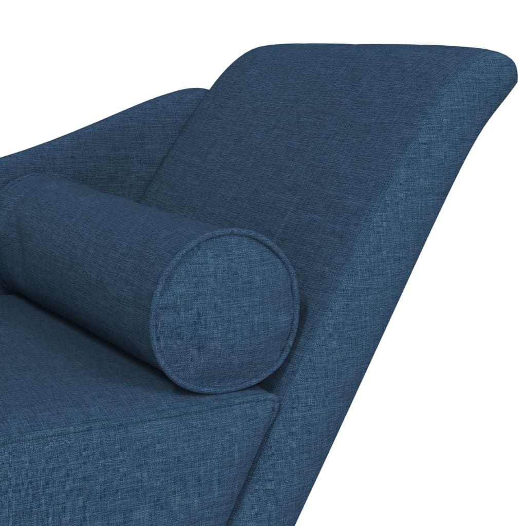 Chaise Longue con Cuscini Blu in Tessuto - homemem39