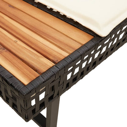 Set Divani da Giardino 2 pz con Cuscini Nero Polyrattan e Vetro | homemem39