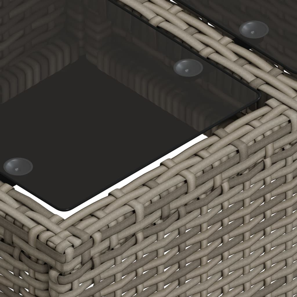 Set Divani da Giardino 2 pz con Cuscini Grigio Polyrattan Vetro - homemem39